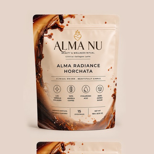 Luxury Cosmetic-Inspired Collagen Latte Packaging Design