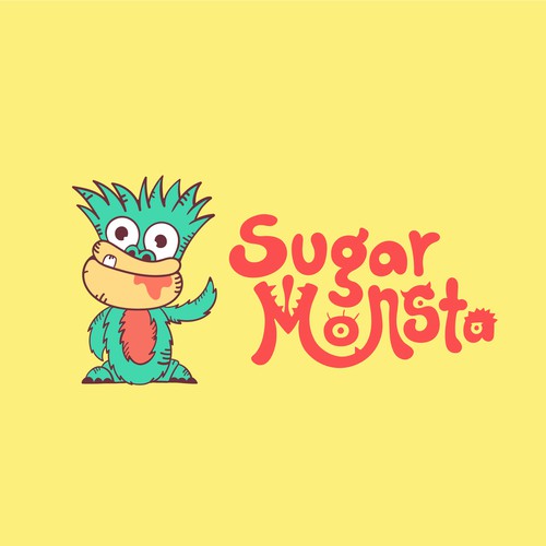 Logo for the sweet shop. They wanted a cute monster to accompany 