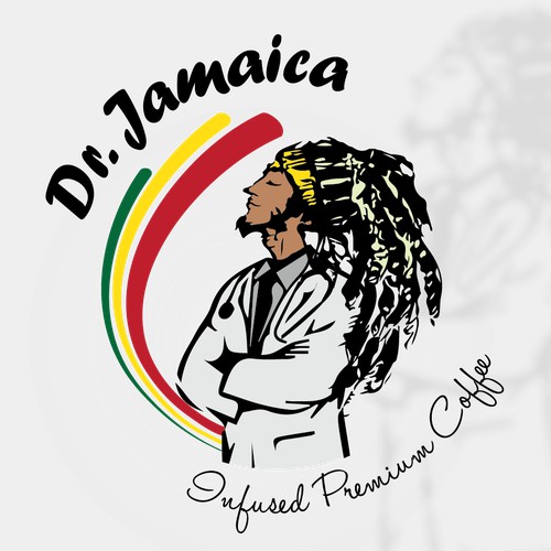 Logo for a jamaican medical coffee