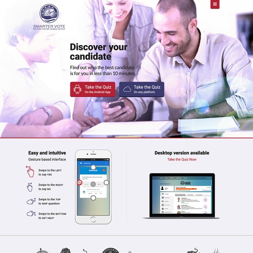 Politic Application Landing Page