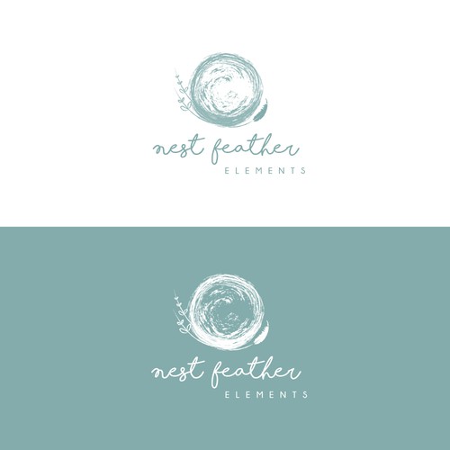 Nest Feather Elements Logo Concept