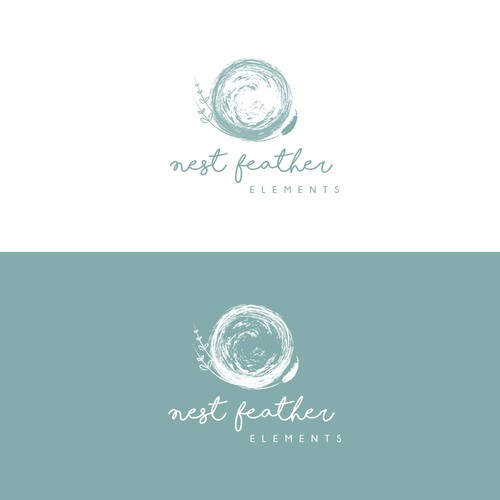 Nest Feather Elements Logo Concept