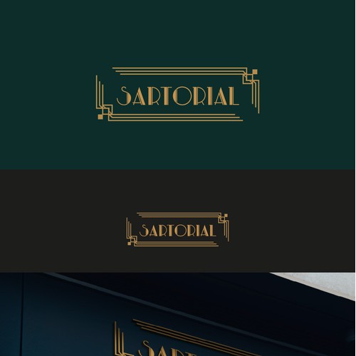 Logo for an upscale men's style custom suiting store