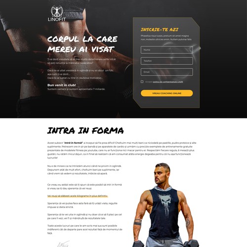 Fitness Landing Page - Personal Trainer