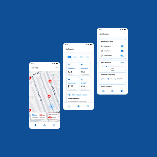 Design a Sleek, Modern UI for a Real-Time Speed Camera Alert App