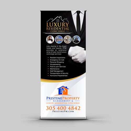 Trade show banner for a Miami real estate company