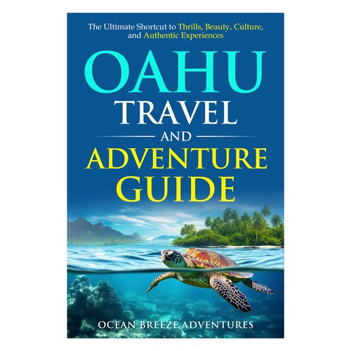 Oahu Travel and Adventure Guide Book Cover Design