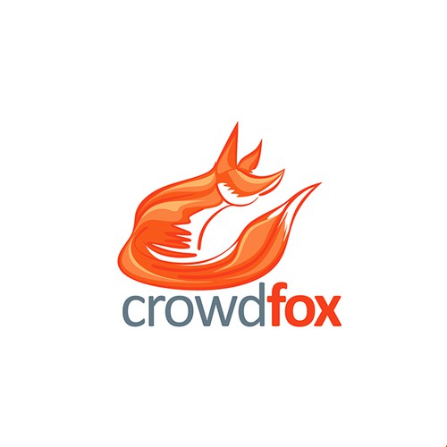 Abstract Fox Mascot Character Design for Crowdfox