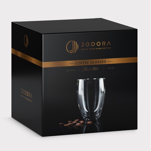 JODORA Coffee glasses packaging design
