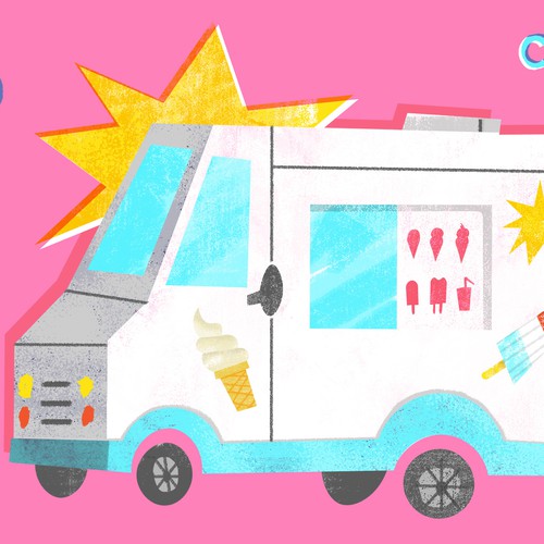Ice cream truck illustration