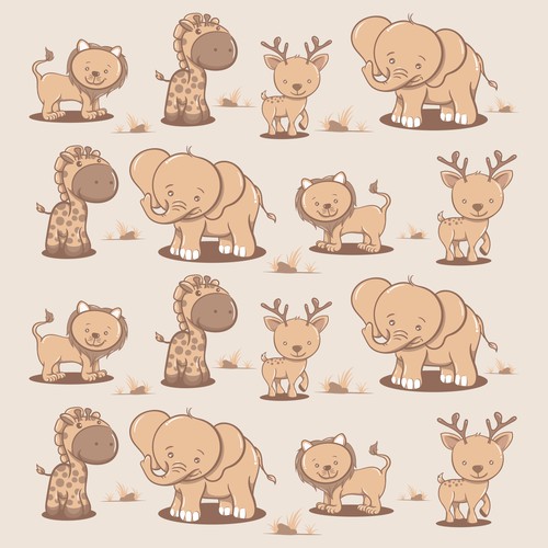 an animal cartoon pattern concept