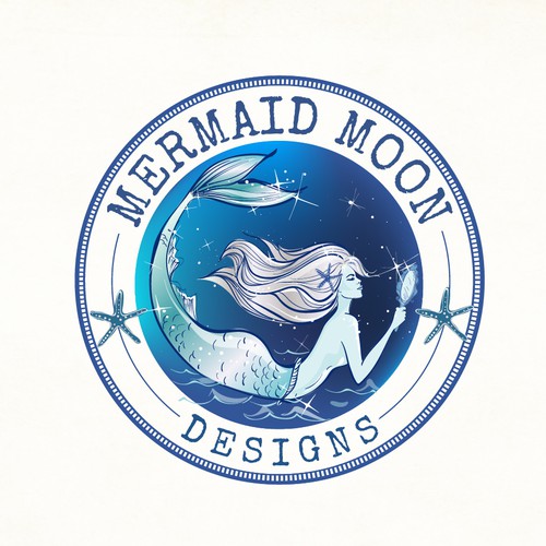 Mermaid logo theme for Mermaid Moon lifestyle brand 