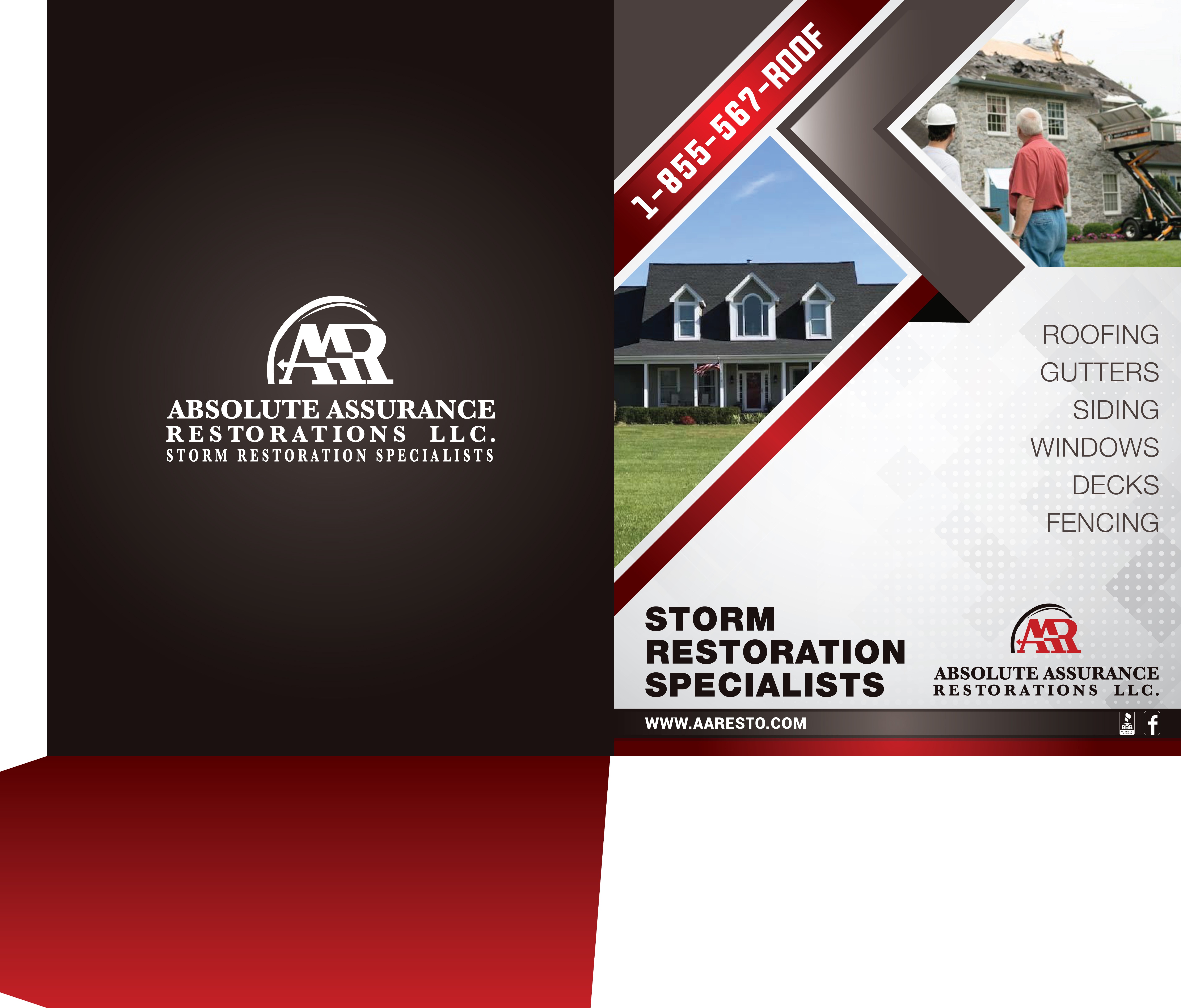 Design needed for folders for storm restoration company