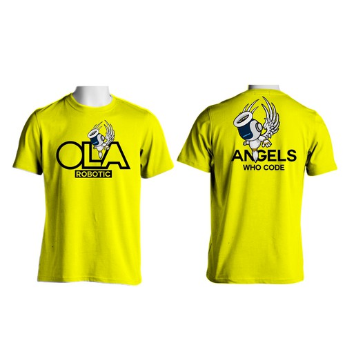 robotic angel design tshirt