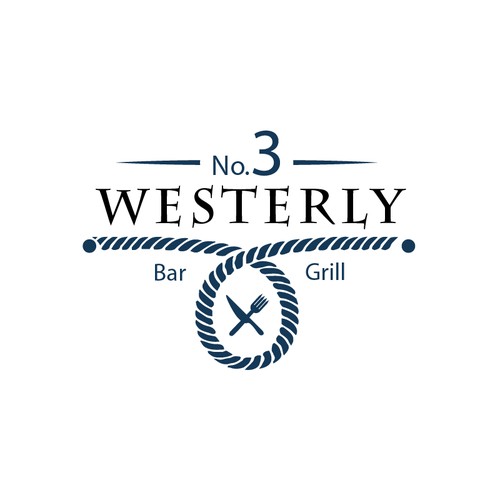 Classic Logo for waterfront restaurant Westerly No. 3