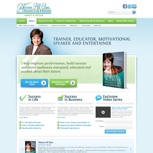 Home Page Needed for Professional Speaker/Author