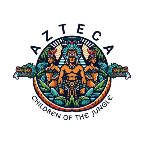 Badge, Aztec-inspired logo for a pizzeria