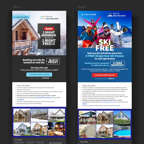 Email design for Stay at Blue Mountain