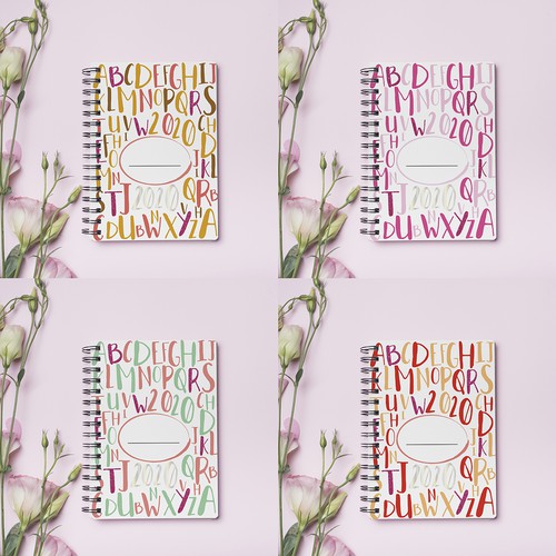 2020 notebook design with different bold color palettes