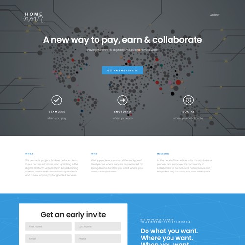 Homepage design for Home Noir