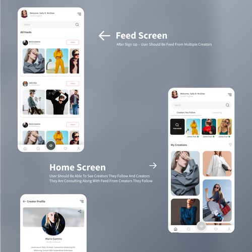 Social media app design