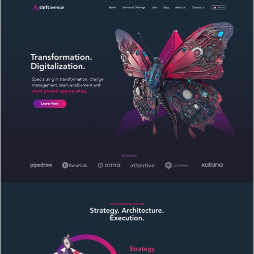 Web design for ShiftAvenue.