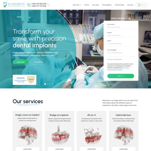 Next-Gen Dental Clinic Website- Kvalident