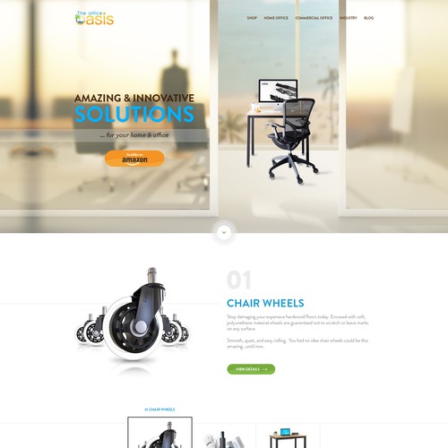Homepage design for rollerblade wheel office chair
