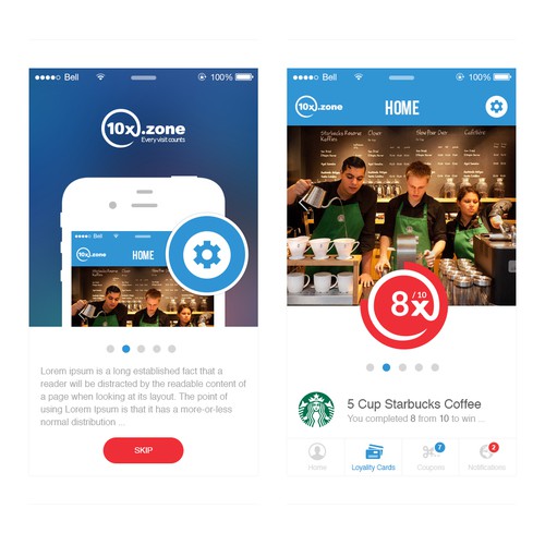 Be the designer of our Loyalty and Coupon application for iPhones with an IOS7 design style