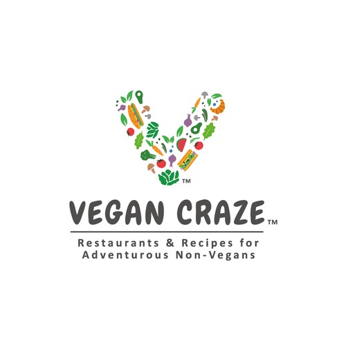 Cheerful logo for Vegan Craze