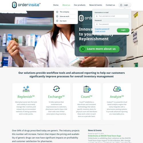 Webdesign software for pharmacy industry