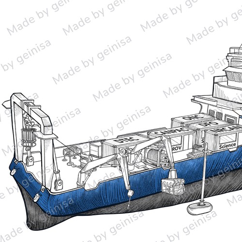 Ship Drawing Poster