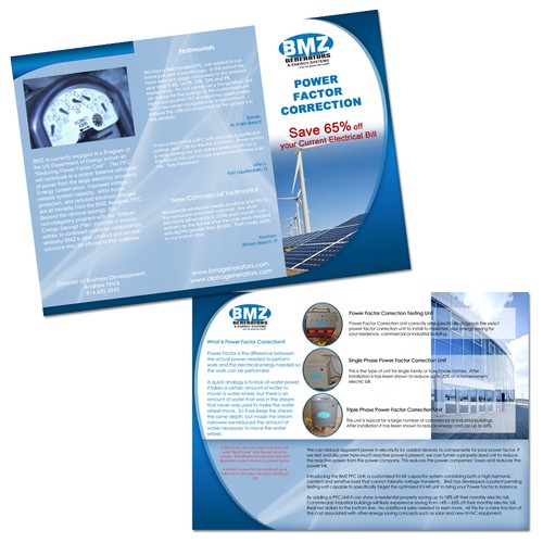 print or packaging design for BMZ Generators & Energy Systems, Inc
