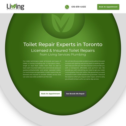 Plumbing Company Landing Page Design