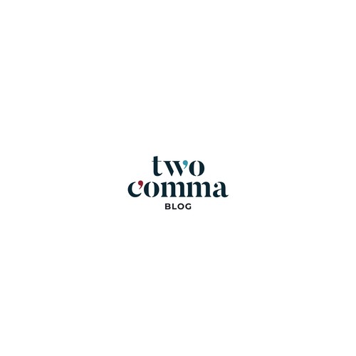 two comma blog logoype design 