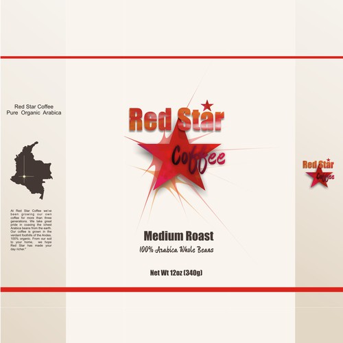 Label for Red Star Coffee