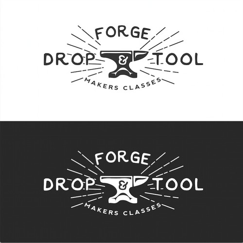 Create an eye catching logo for an arts organization with an industrial name: Drop Forge & Tool!