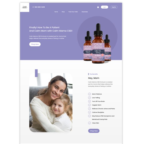 Calm mam CBD webdesign