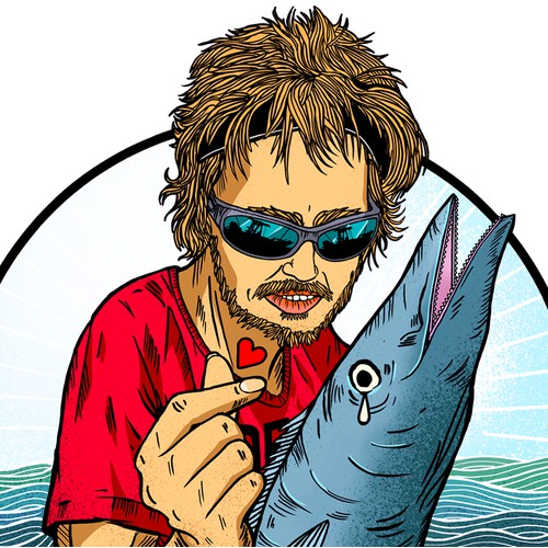 Illustration for a Fishing team T-shirt.
