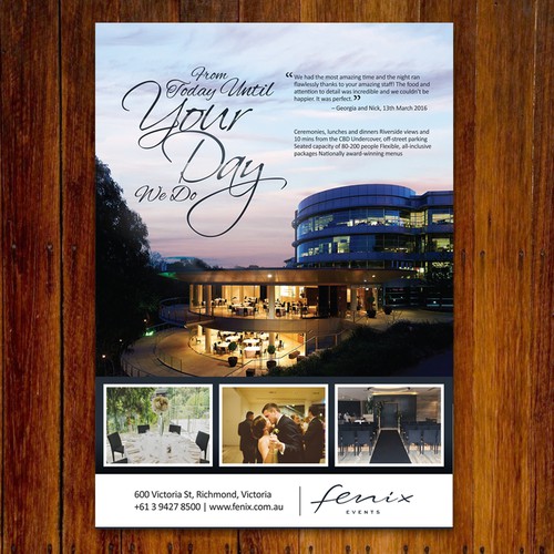 Magazine advertisement for fenix events