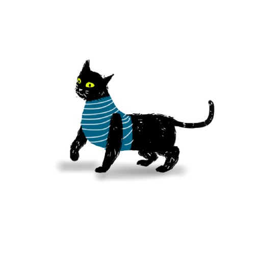 BLACK CAT CHARACTER FOR CAT LOVER BRAND