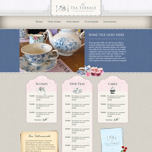 Full website design for our vintage English tearooms.