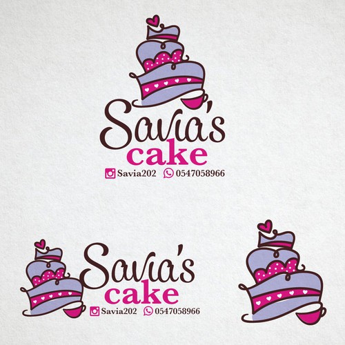 Hand drawn Cake logo