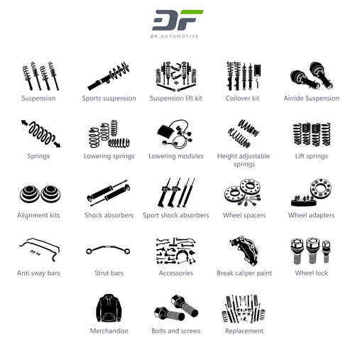 Suspension Shop Categorie Icon Set