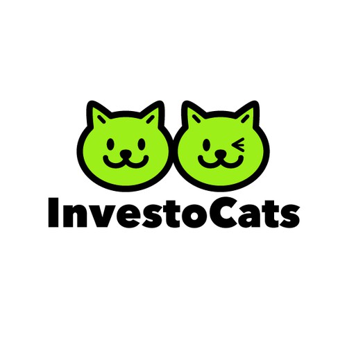 Create a logo with two illustrated cat heads