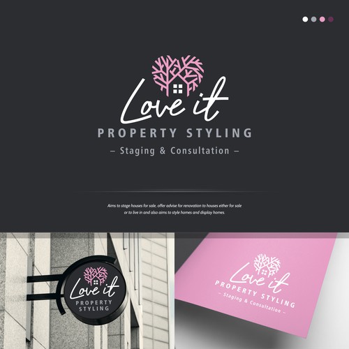 Classy and modern looking Logo Concept for Love It Property Styling