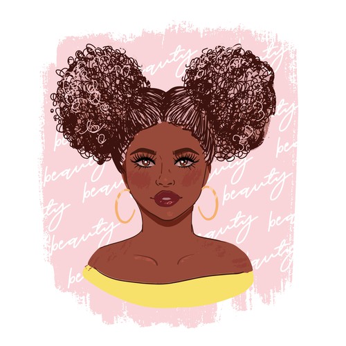Apparel design with afro girl