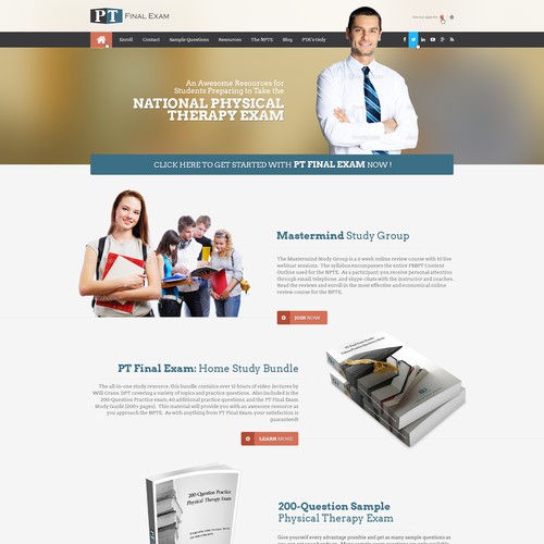 Create a clean and modern homepage to PT Final Exam.