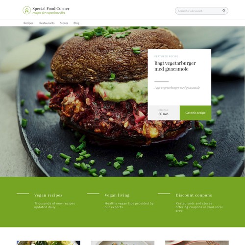 UX/UI for vegan recipes website