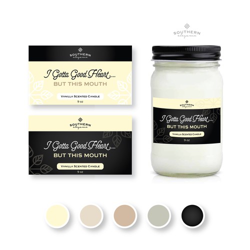 Southern Elegance Candle Label design